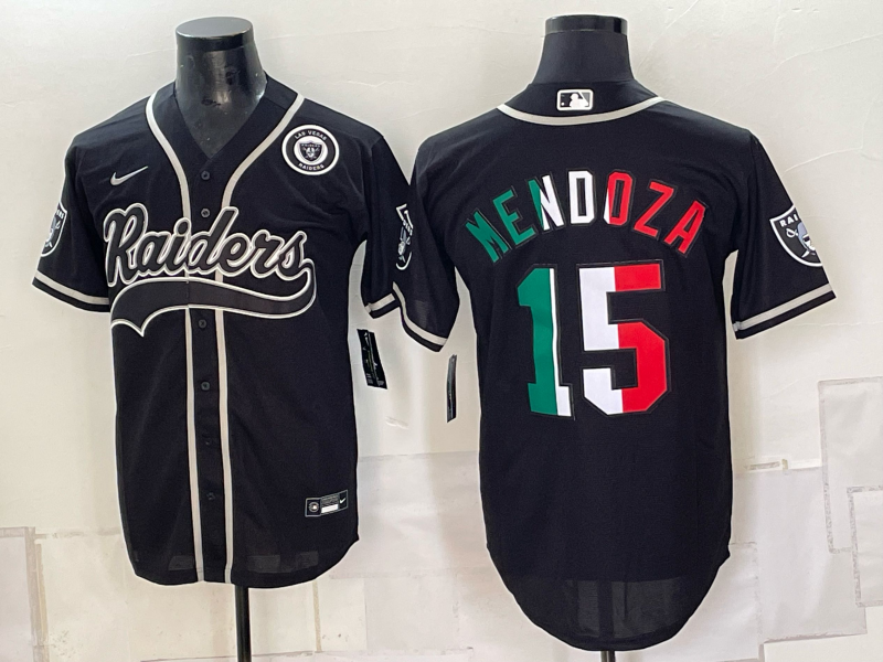 Men 2026 Oakland Raiders #15 Mendoza black Nike Limited NFL Jersey 0930007